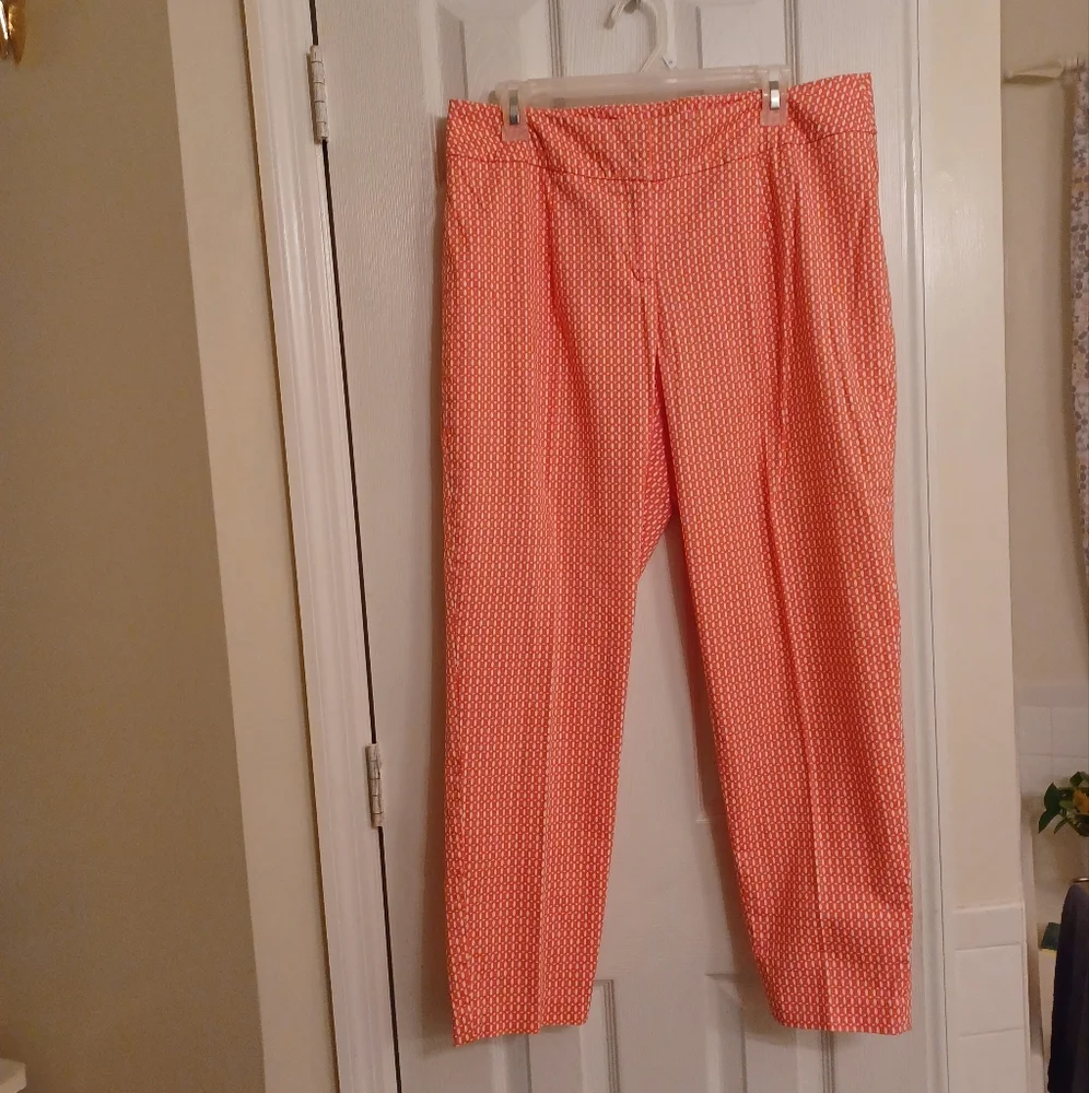 Cato Coral Printed Cropped Pants - Picture 1 of 7